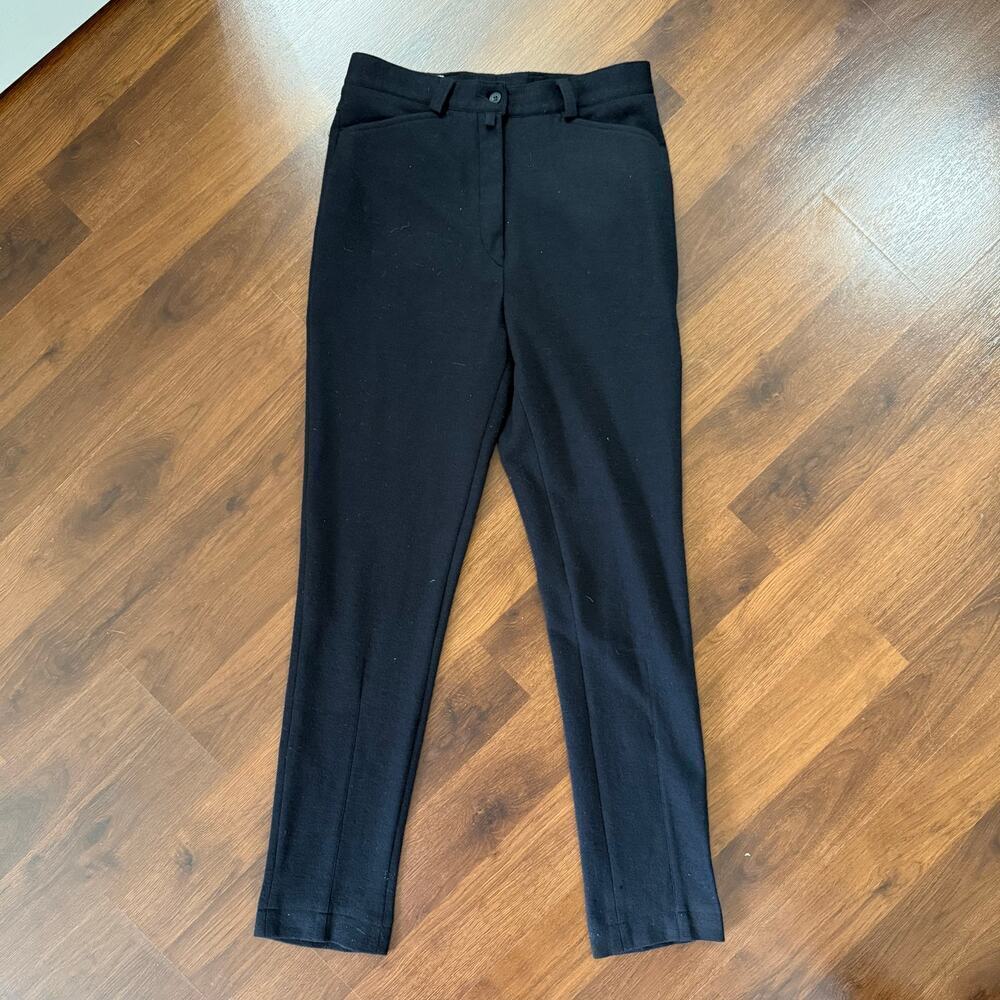 Dries Van Noten High Rise Skinny Wool Blend Dress Pants Black Career Sz40 (US 4)